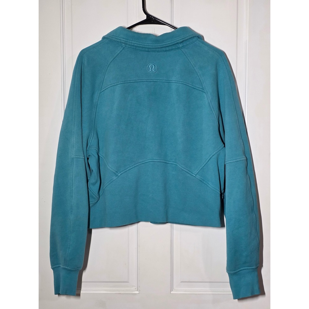 Lululemon Scuba Oversized Funnel Neck Half Zip Teal Blue LW3FJ6S Womens M/L